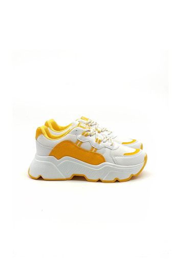 Picture of BV 00142 White / Yellow Sport Shoes